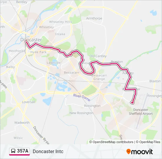 357A Bus Line Map
