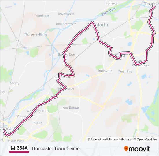 384A bus Line Map