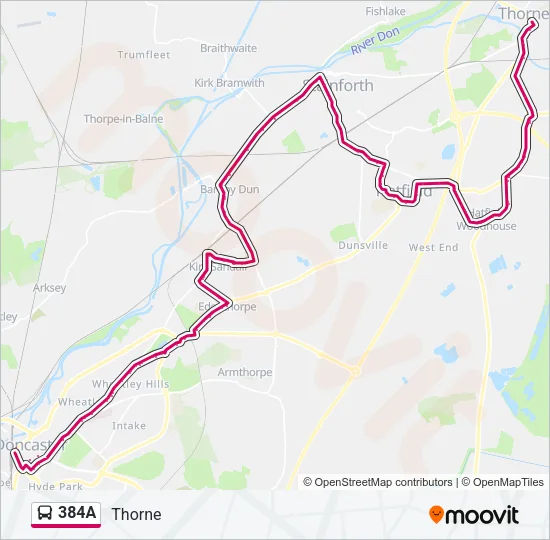 384A Bus Line Map
