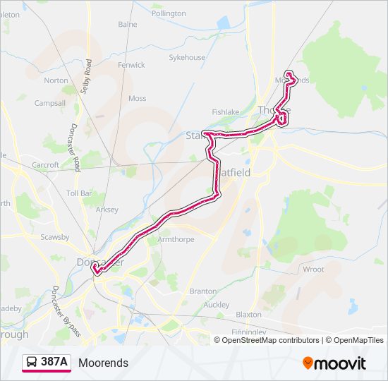 387A bus Line Map