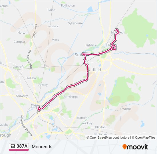 387A Bus Line Map