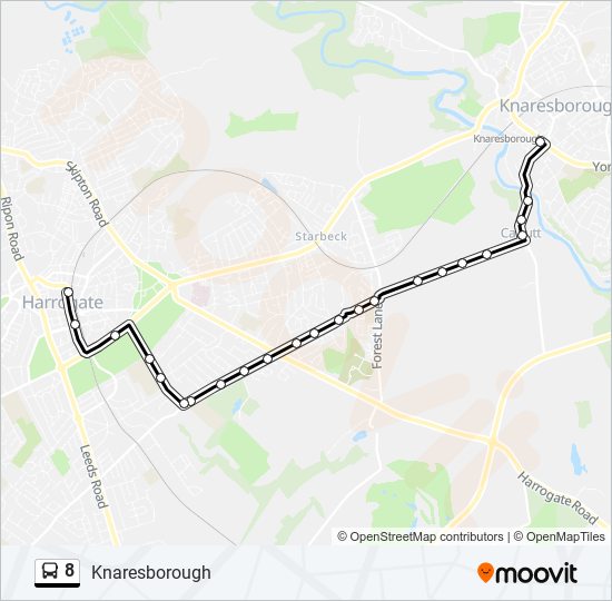 8 Route: Schedules, Stops & Maps - Knaresborough (Updated)