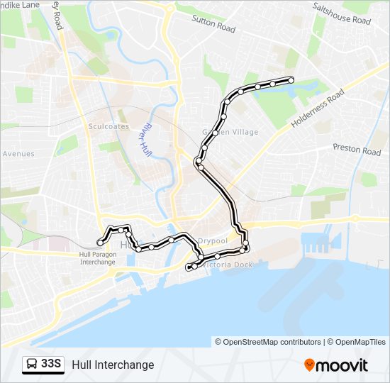 33S Bus Line Map