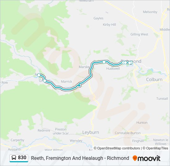 830 Bus Line Map