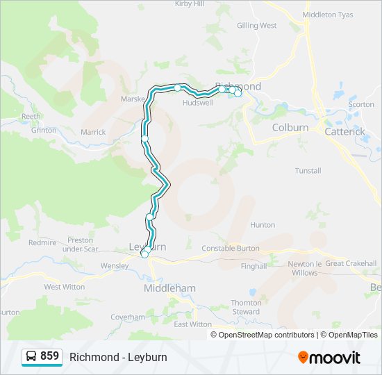 859 bus Line Map