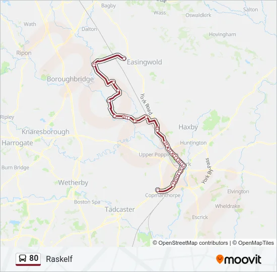 80 Bus Line Map