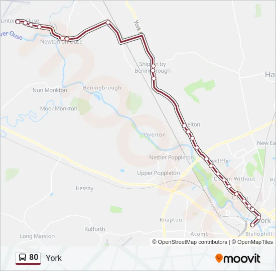 80 Bus Line Map
