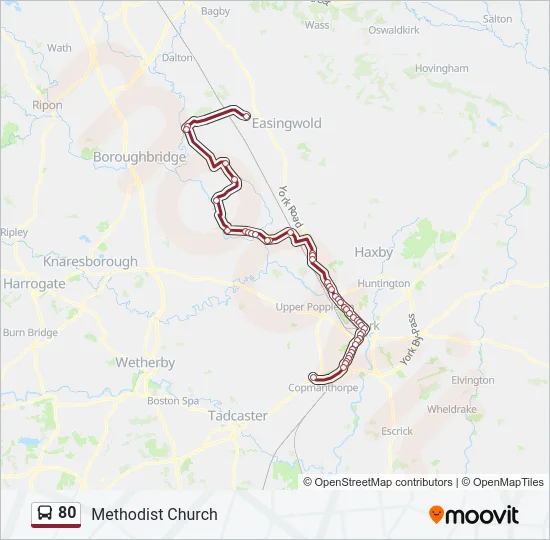 80 Bus Line Map