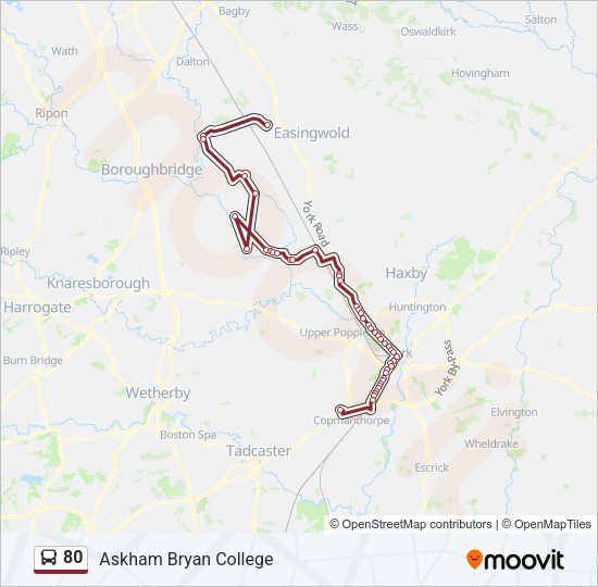 80 Bus Line Map