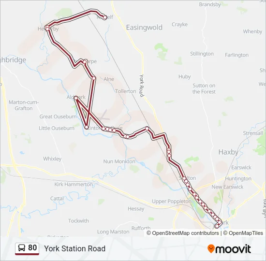 80 Bus Line Map