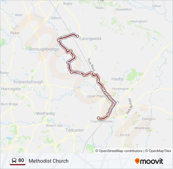 80 Bus Line Map