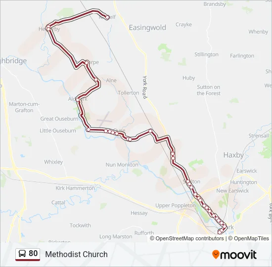 80 Bus Line Map