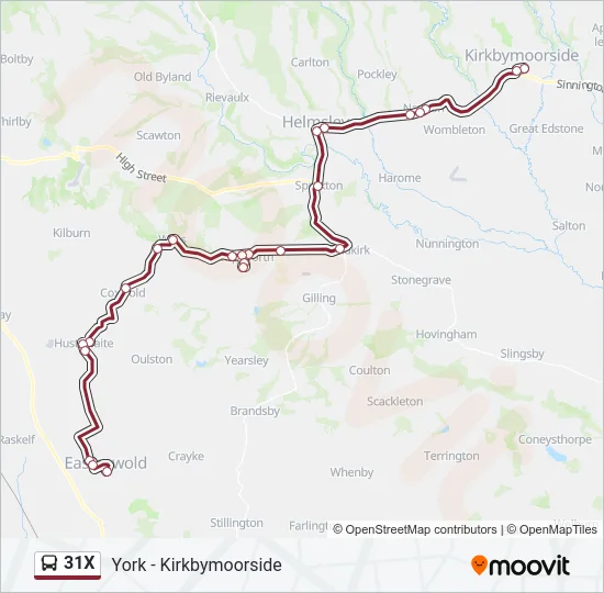 31X Bus Line Map