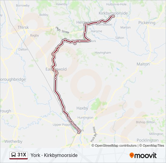 31X Bus Line Map