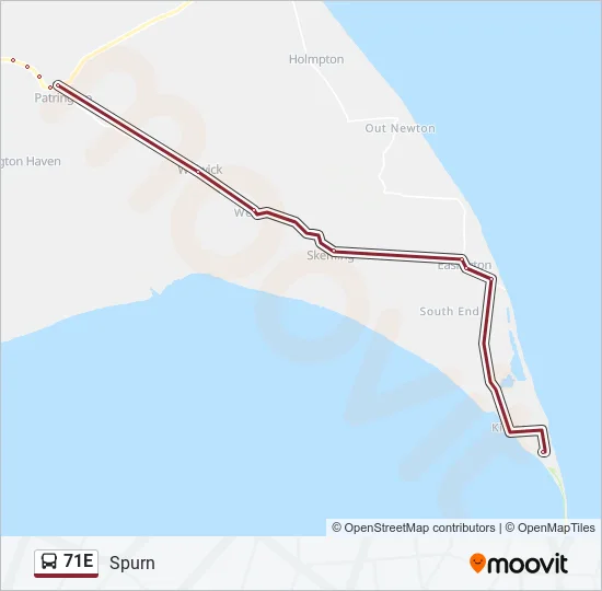 71E Bus Line Map