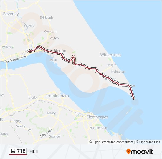 71E Bus Line Map