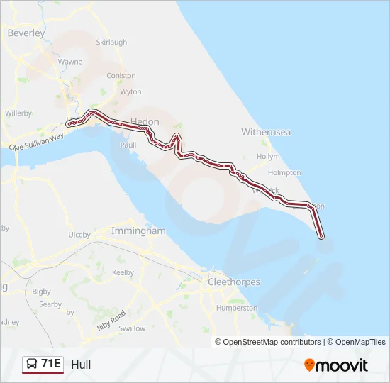 71E Bus Line Map