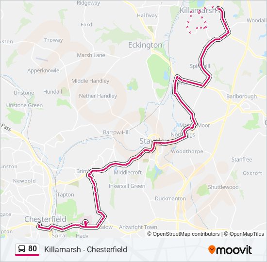 80 bus Line Map