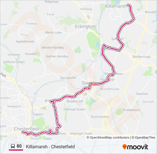 80 bus Line Map