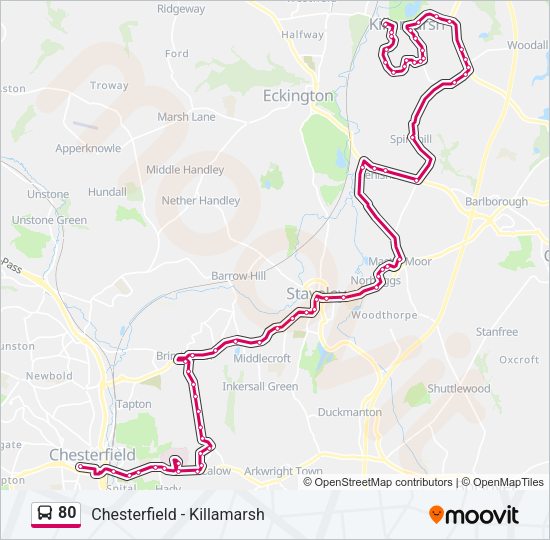 80 Bus Line Map