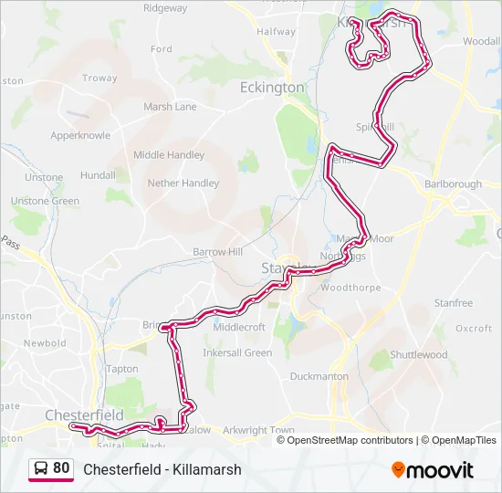 80 Bus Line Map