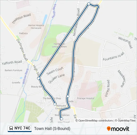 NYC 74C  Line Map