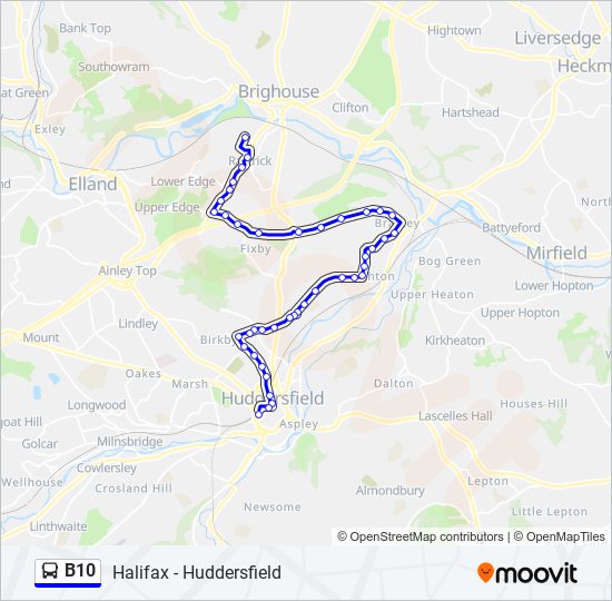 B10 Bus Line Map