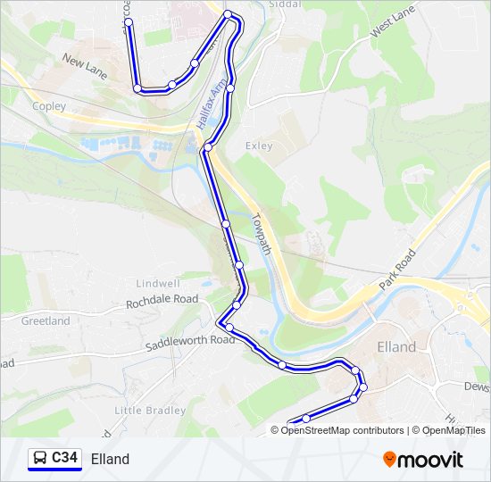 C34 bus Line Map