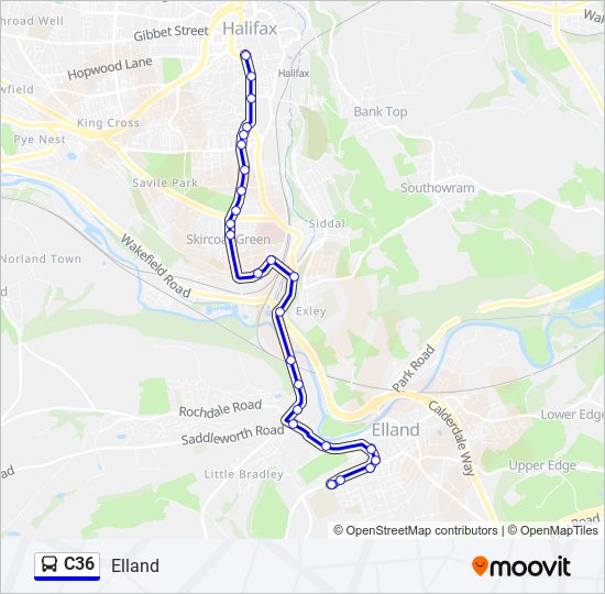 C36 Bus Line Map