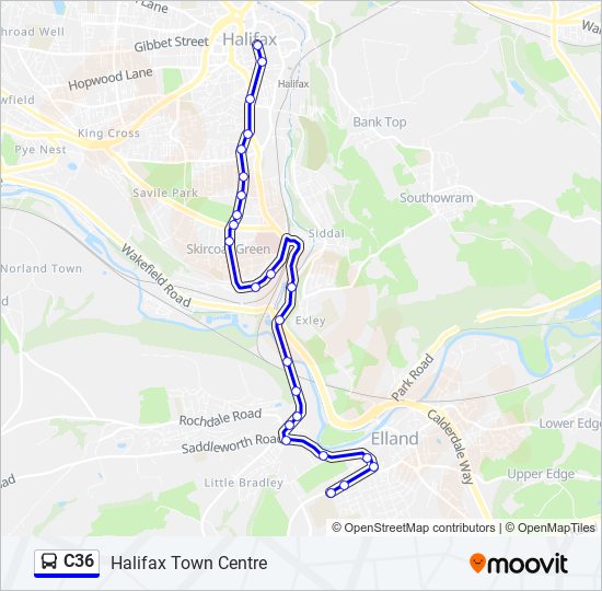C36 Bus Line Map