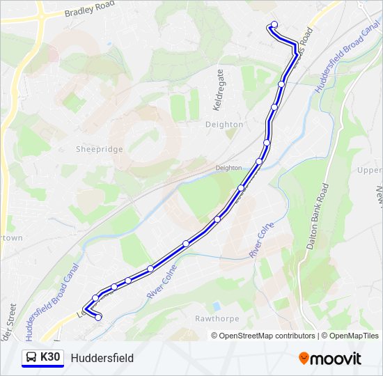 K30 Bus Line Map