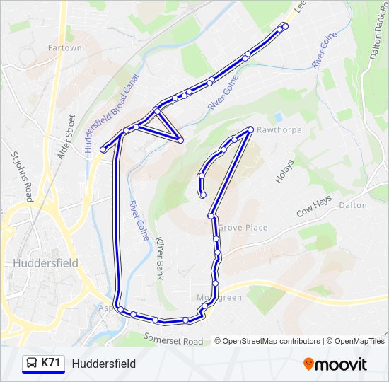 K71 Bus Line Map