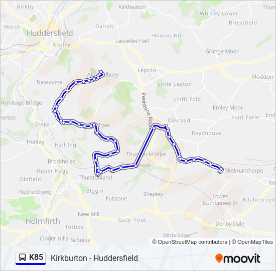 K85 Bus Line Map