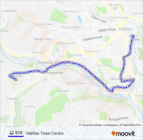 S10 Bus Line Map