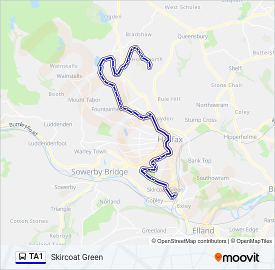 TA1 bus Line Map