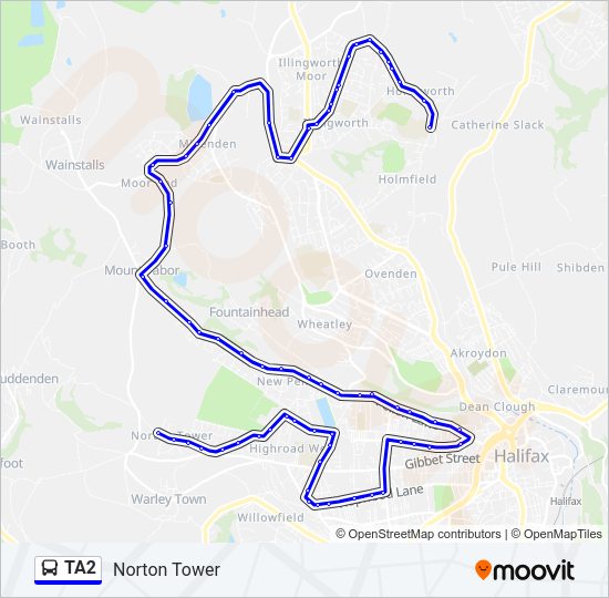 TA2 Bus Line Map