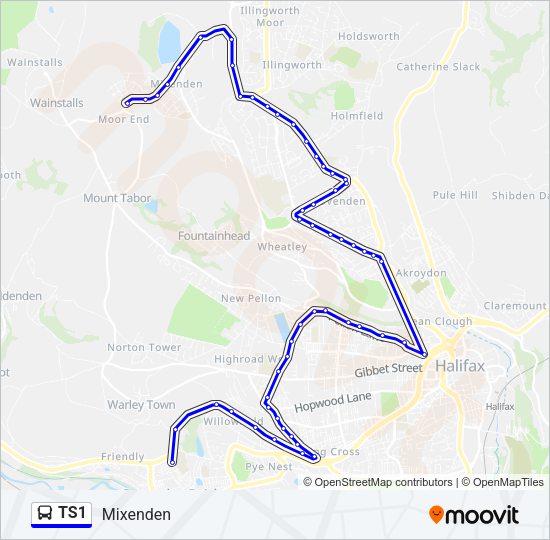 TS1 Bus Line Map