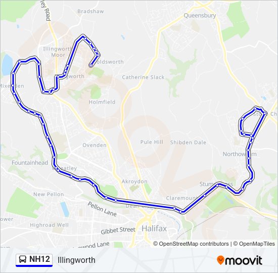 NH12 Bus Line Map