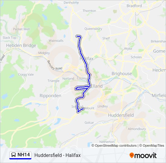 NH14 Bus Line Map