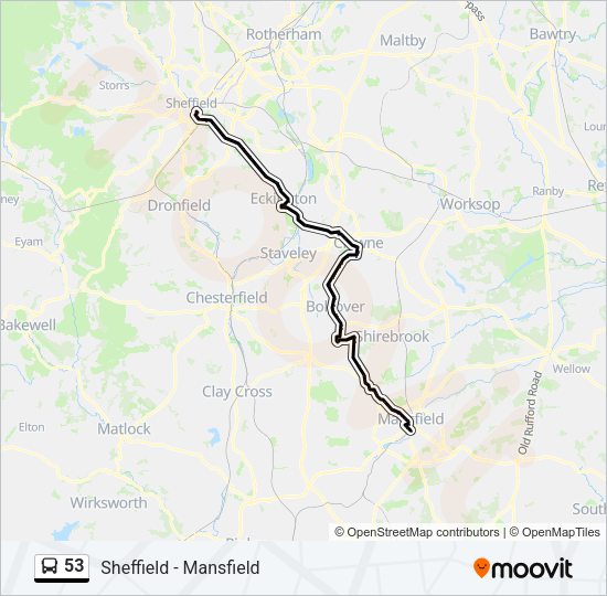 53 Bus Line Map