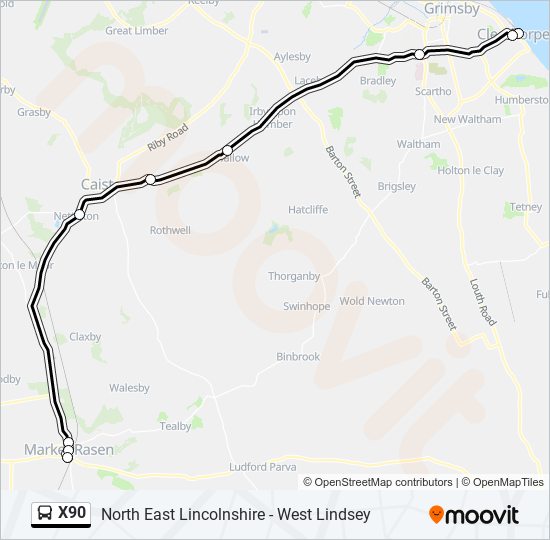 X90 Bus Line Map