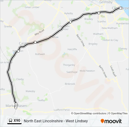 X90 Bus Line Map