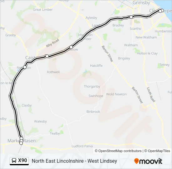 X90 Bus Line Map