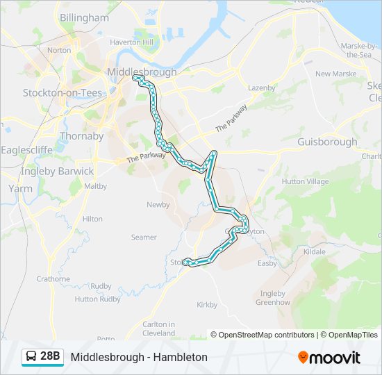 28B Bus Line Map