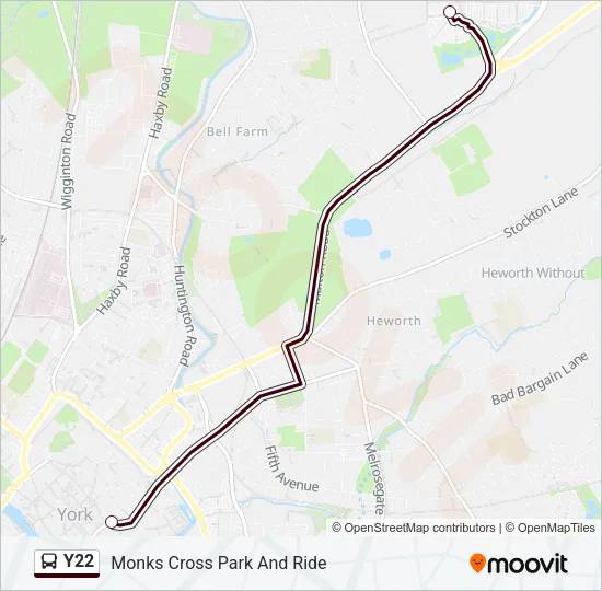 Y22 Bus Line Map