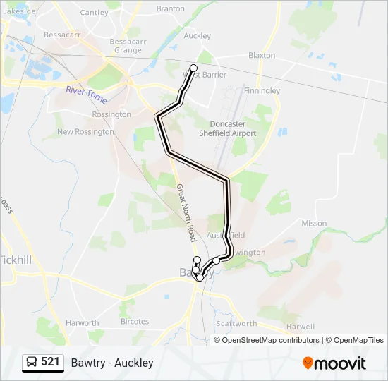 521 Bus Line Map