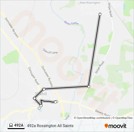 492A Bus Line Map