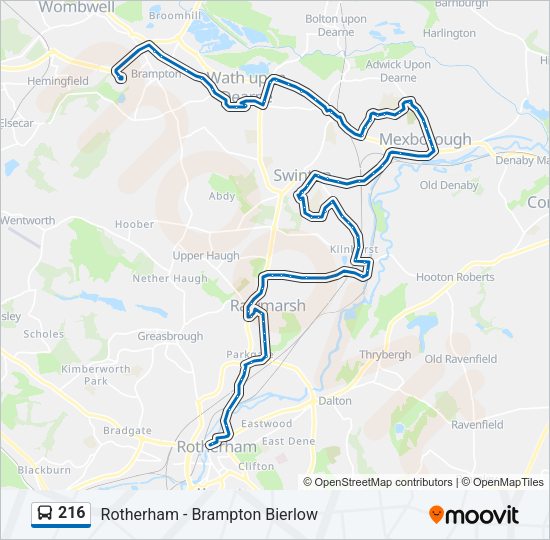 216 Bus Line Map
