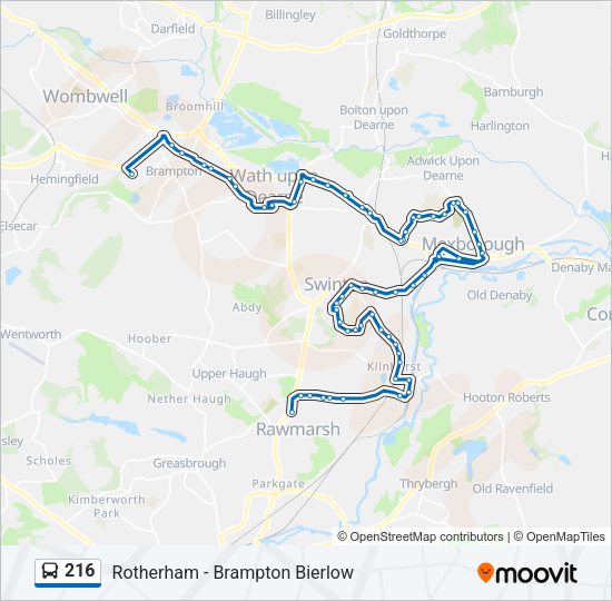 216 Bus Line Map