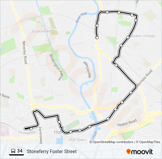 34 Bus Line Map
